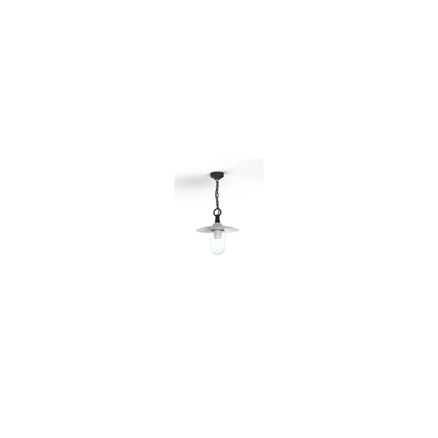 Montana Model 1 Clear Glass & White Shade Pendant with Cast Aluminium Chain