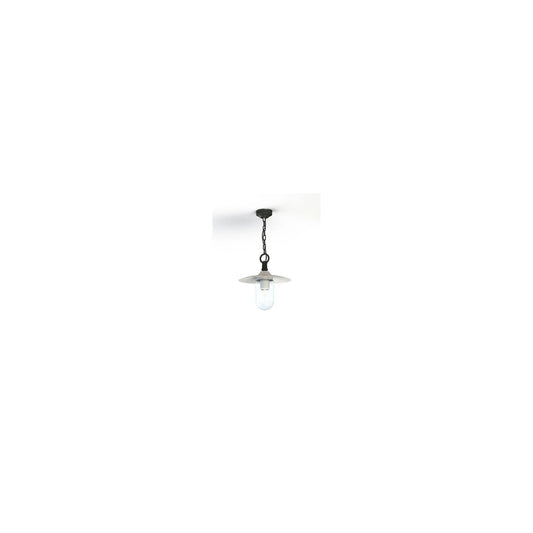Montana Model 1 Clear Glass & White Shade Pendant with Cast Aluminium Chain