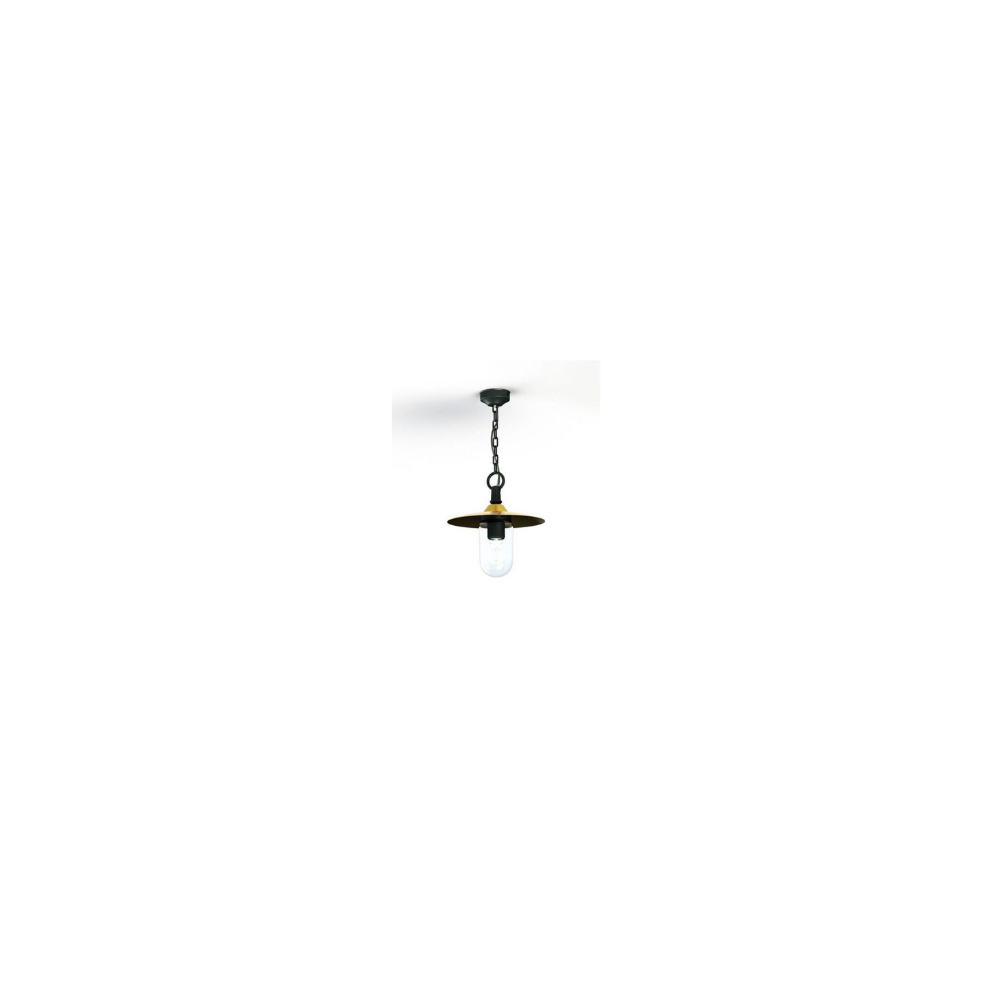 Montana Model 1 Clear Glass & Copper Shade Pendant with Cast Aluminium Chain