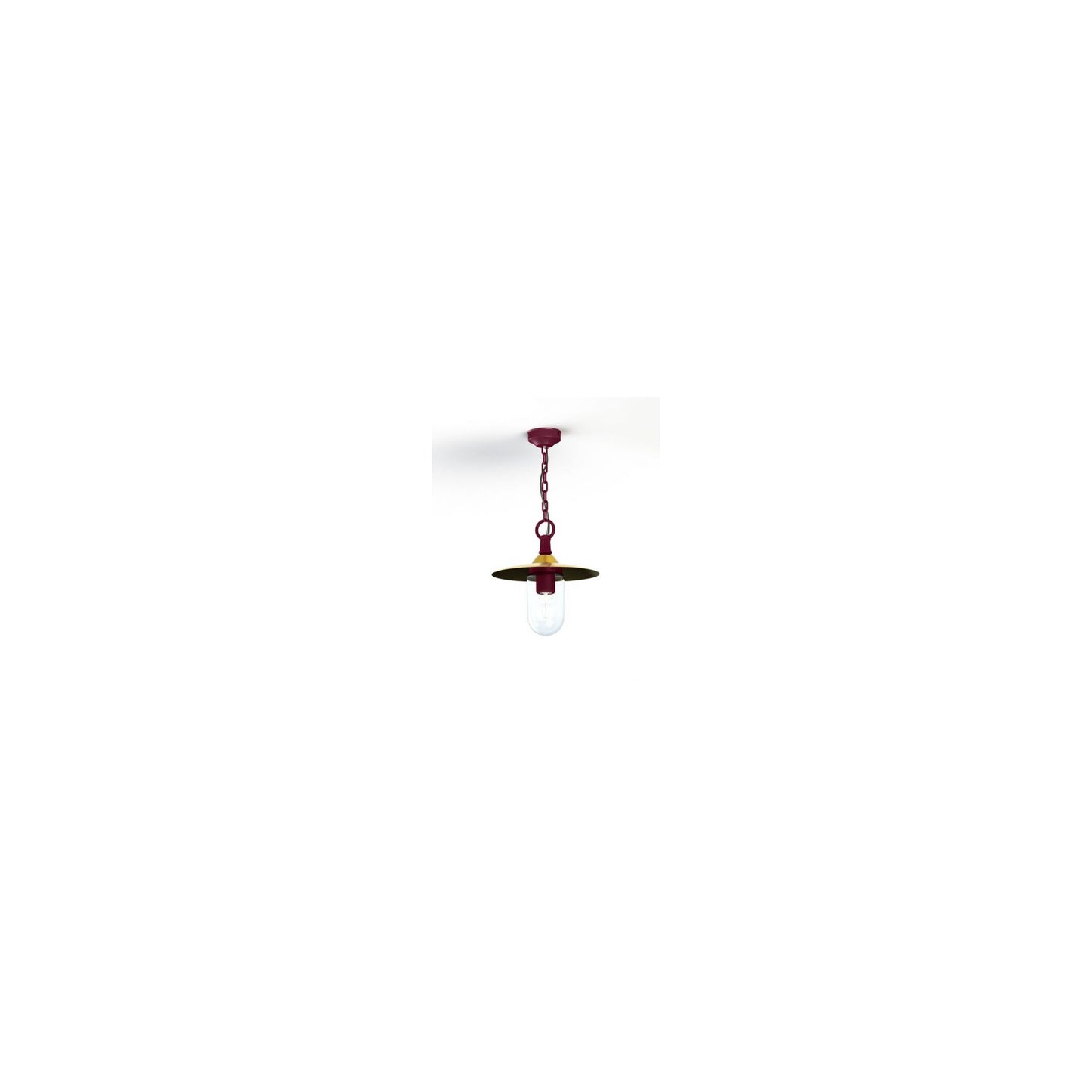 Montana Model 1 Clear Glass & Copper Shade Pendant with Cast Aluminium Chain