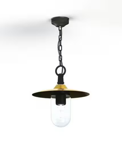 Montana Model 1 Clear Glass & Copper Shade Pendant with Cast Aluminium Chain