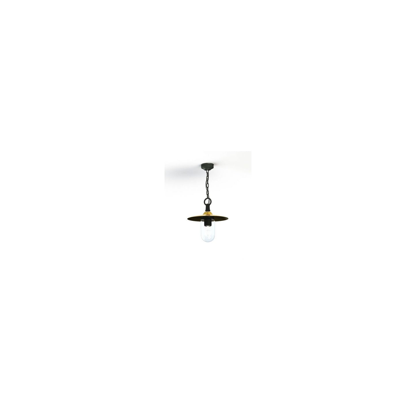Montana Model 1 Clear Glass & Copper Shade Pendant with Cast Aluminium Chain
