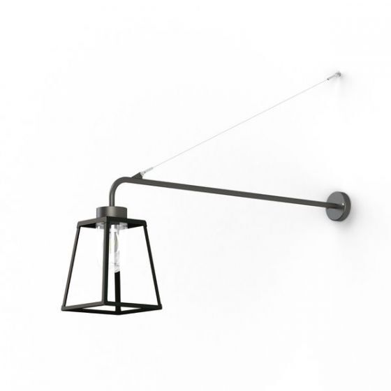 Lampiok 1 Model 6 Extended Wall Bracket Clear Glass Lantern