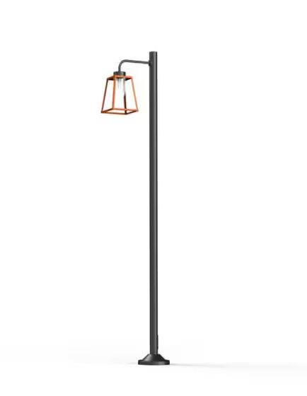 Lampiok Model 7 Large Single Arm Clear Glass Lamp Post