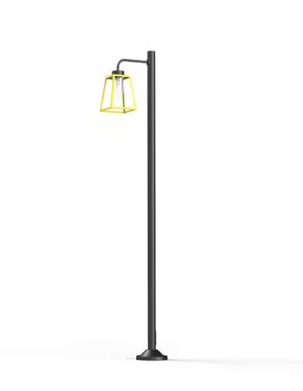 Lampiok Model 7 Large Single Arm Clear Glass Lamp Post