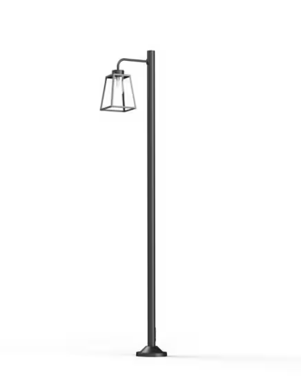 Lampiok Model 7 Large Single Arm Clear Glass Lamp Post