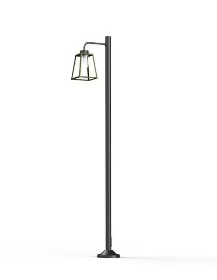 Lampiok Model 7 Large Single Arm Clear Glass Lamp Post