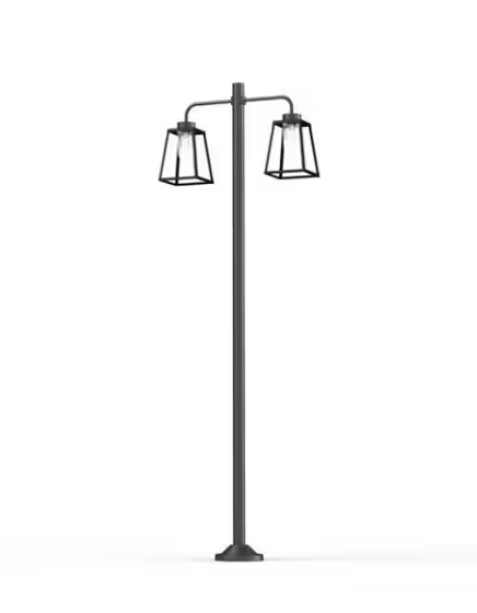 Lampiok Model 8 Large Double Arm Clear Glass Lamp Post