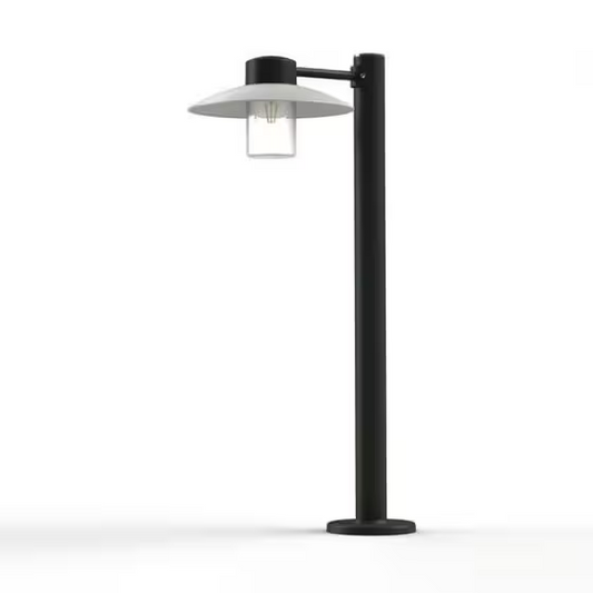 Aubanne Large Clear Glass Bollard with Opal Polycarbonate Reflector