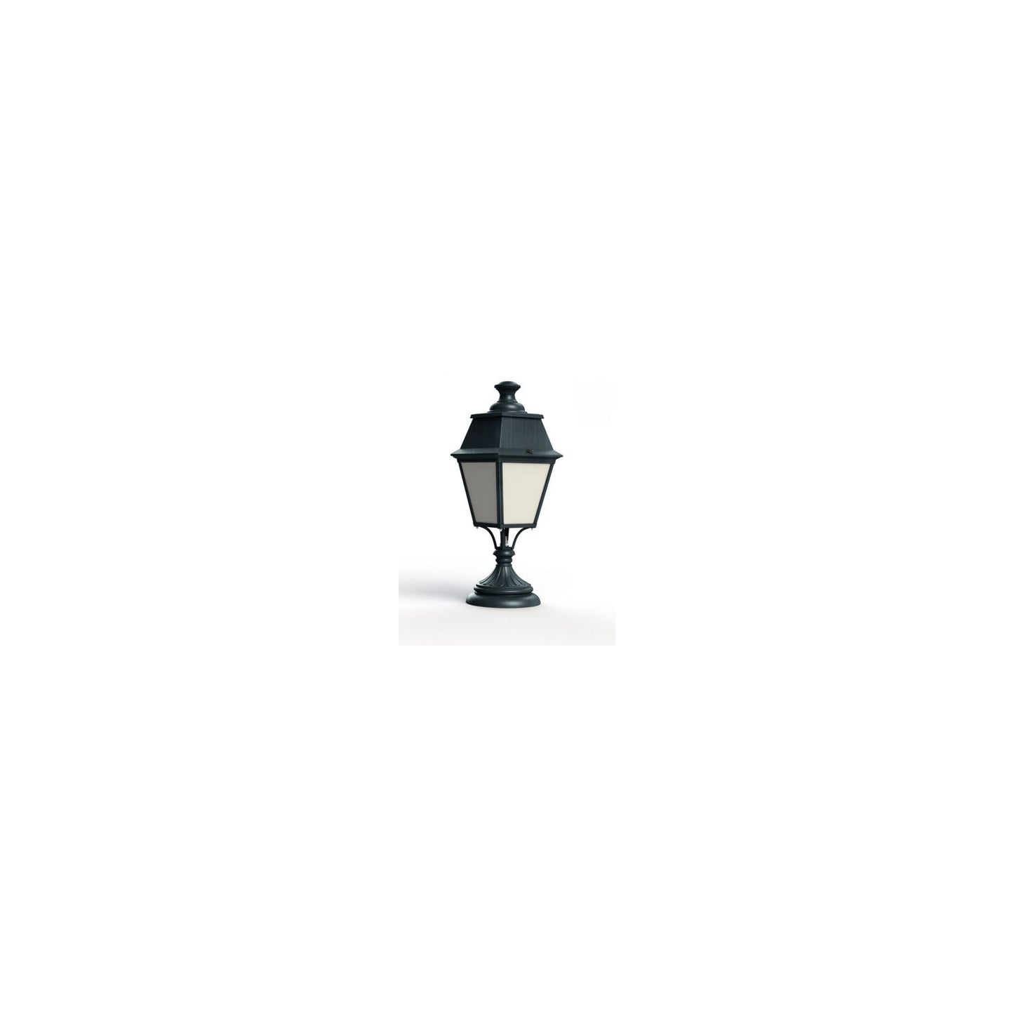 Avenue 4 Model 6 Opal Glass Glass Padestal with Four-Sided Lantern