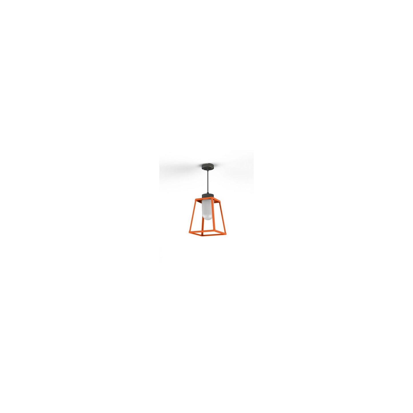 Lampiok Model 3 Medium Frosted Glass Lantern with minimalist lines style frame