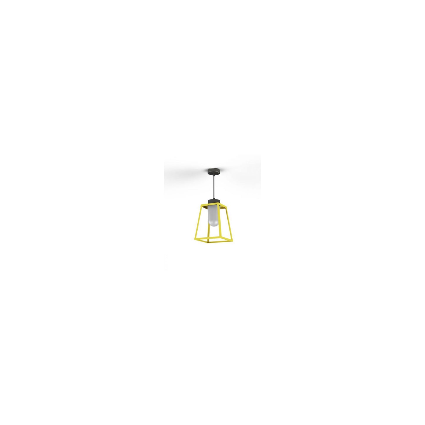 Lampiok Model 3 Medium Frosted Glass Lantern with minimalist lines style frame