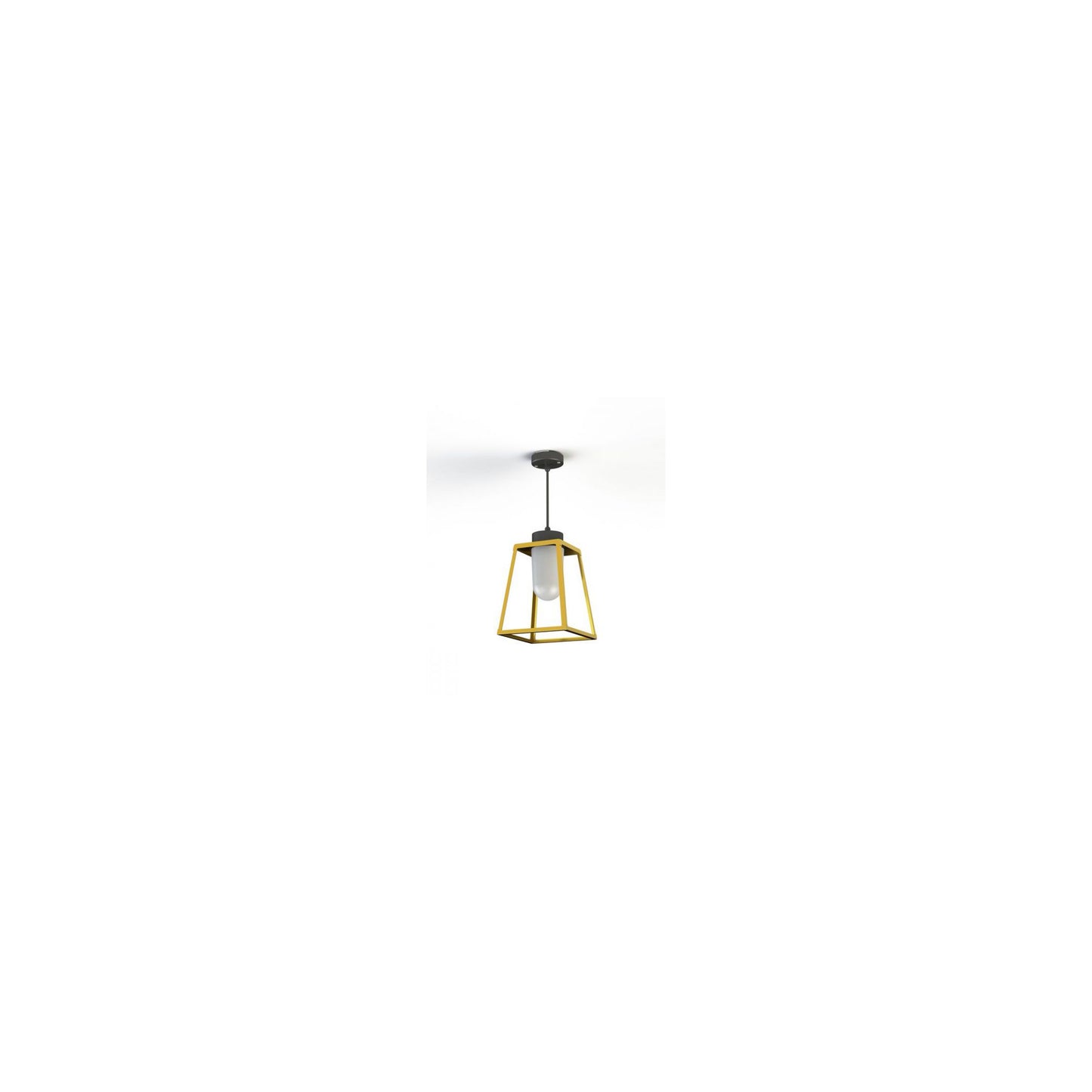 Lampiok Model 3 Medium Frosted Glass Lantern with minimalist lines style frame