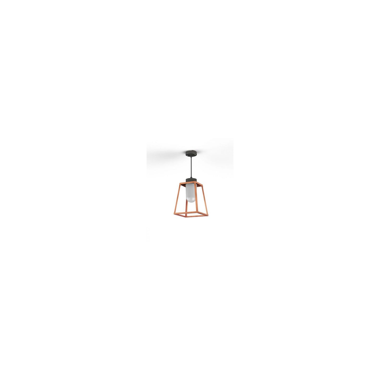 Lampiok Model 3 Medium Frosted Glass Lantern with minimalist lines style frame