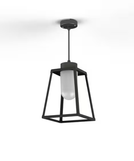 Lampiok Model 3 Medium Frosted Glass Lantern with minimalist lines style frame
