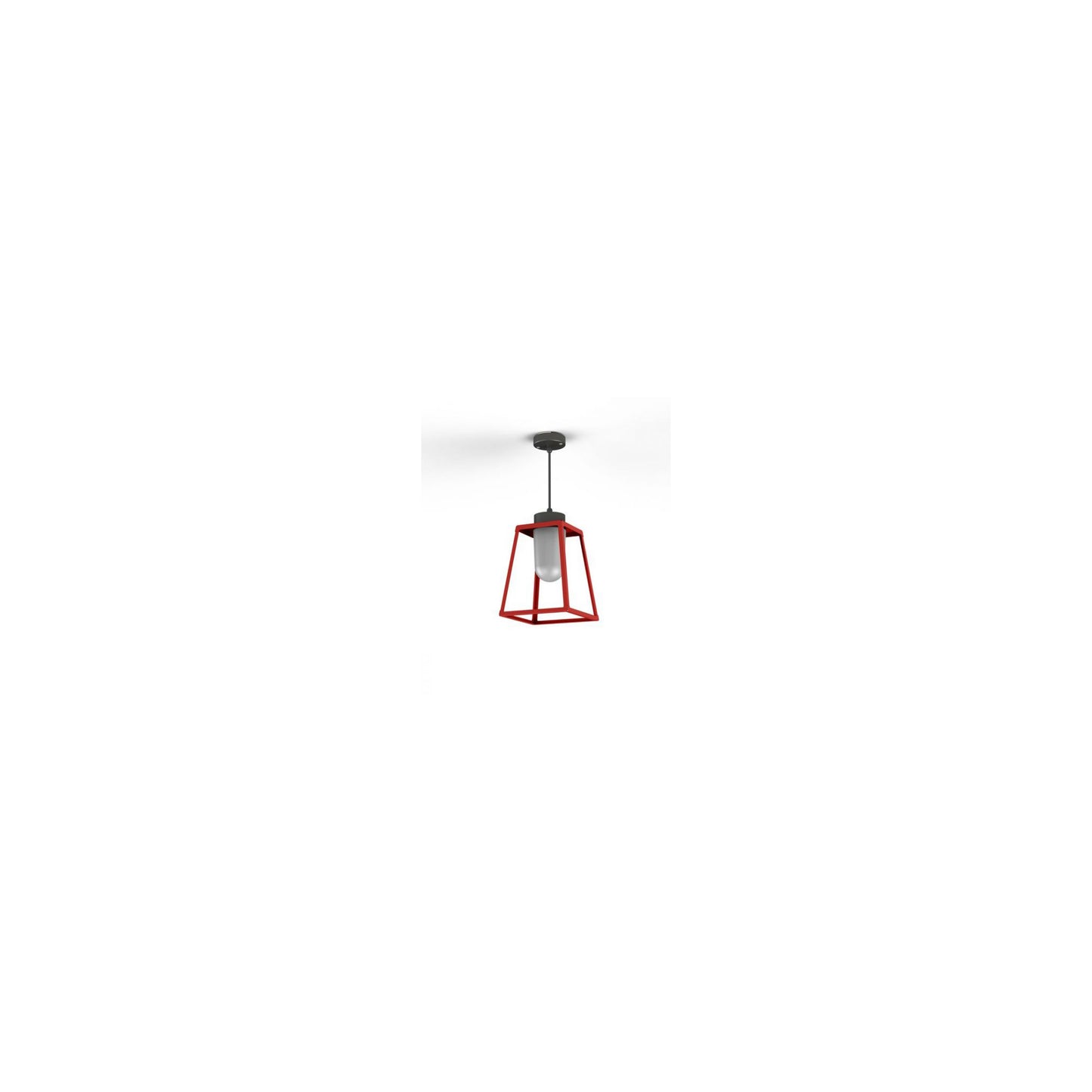Lampiok Model 3 Medium Frosted Glass Lantern with minimalist lines style frame
