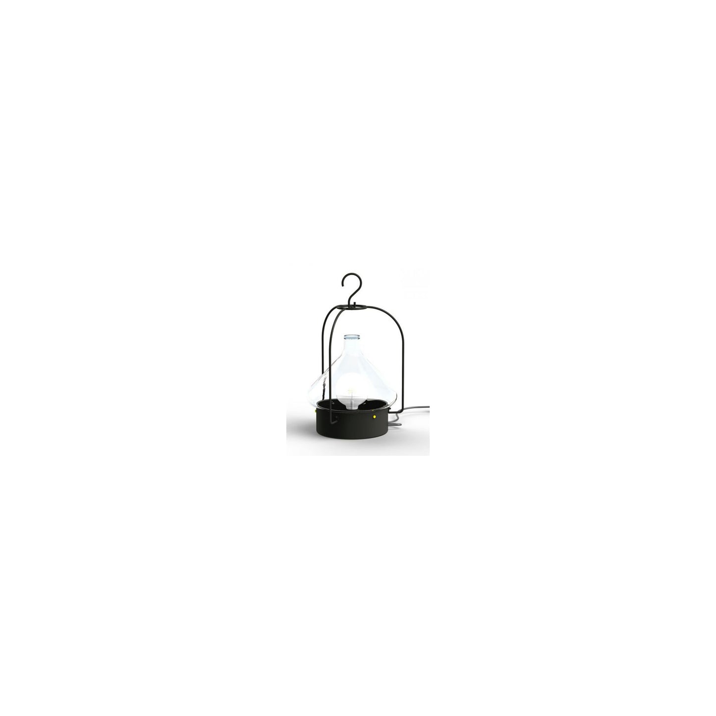 La Hutte Model 2 Portable Pendant with Primitive Hut shape & Transparent Blown Glass