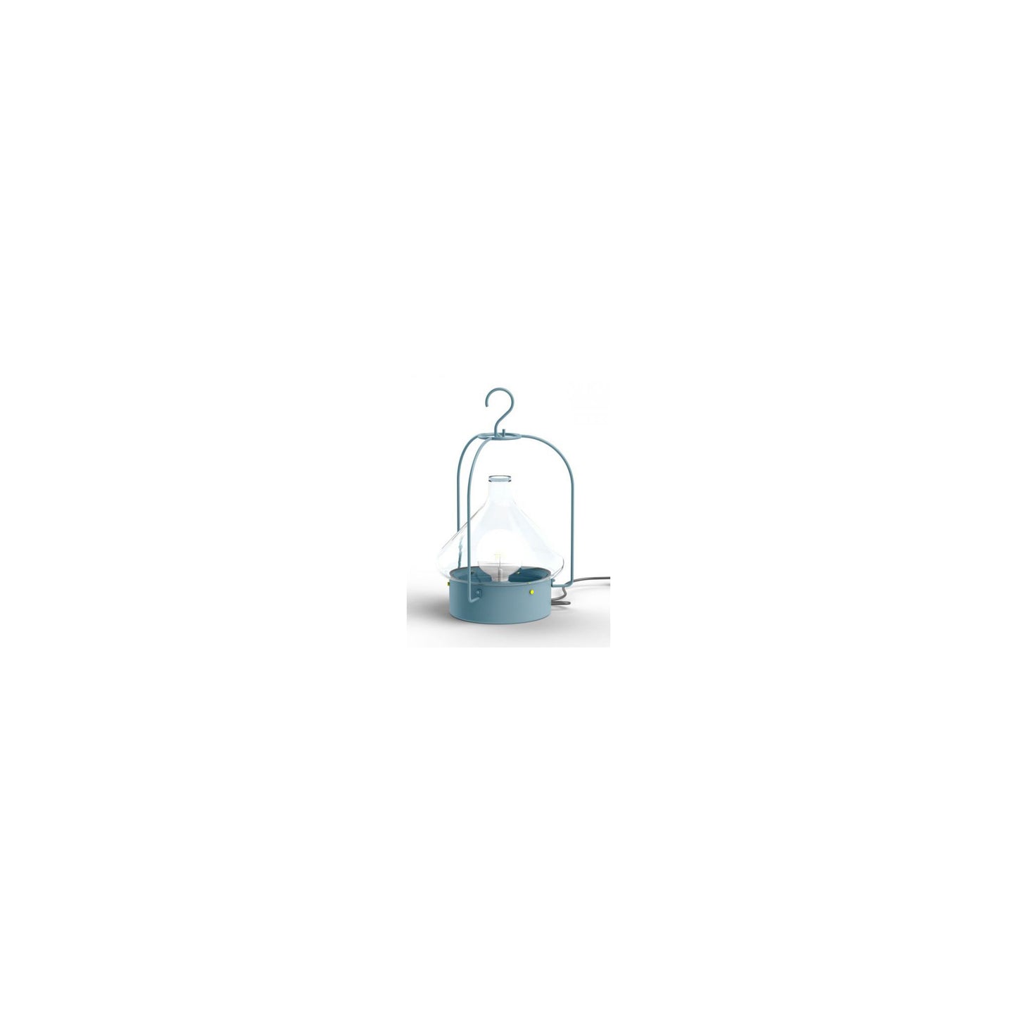 La Hutte Model 2 Portable Pendant with Primitive Hut shape & Transparent Blown Glass