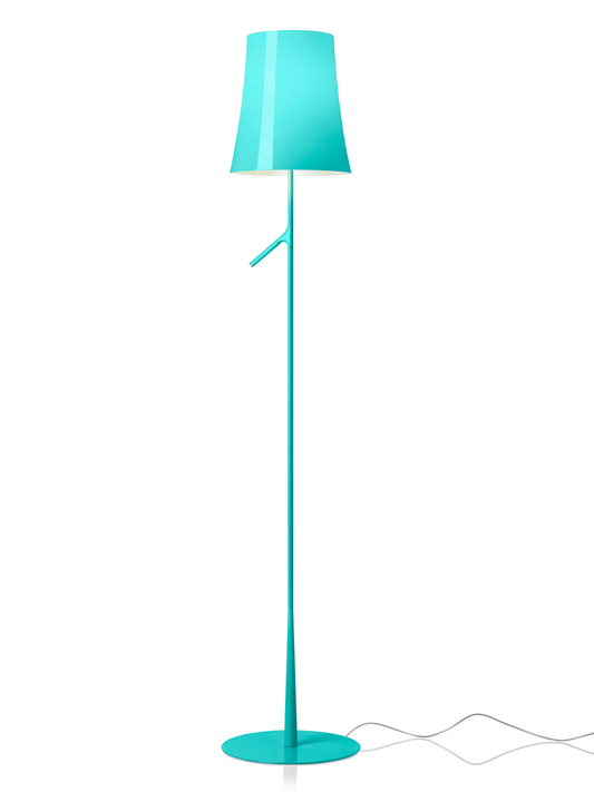 Birdie Lettura On/Off Floor Lamp with Metallized Blown Glass & Varnished Steel