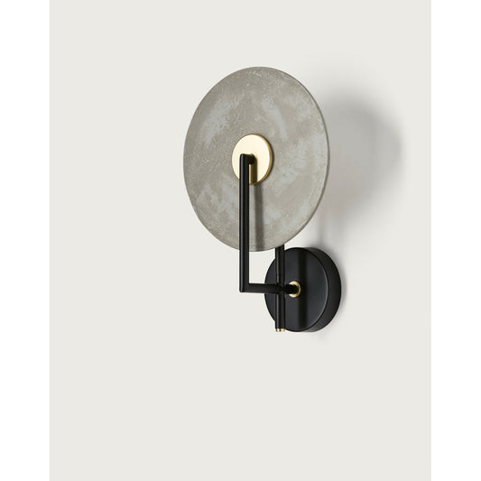 Erto Wall Light Matt Black with Brass Details