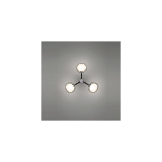 Nabila 3-Light Ceiling/Wall Lamp with Double Sided Borosilicate Glass