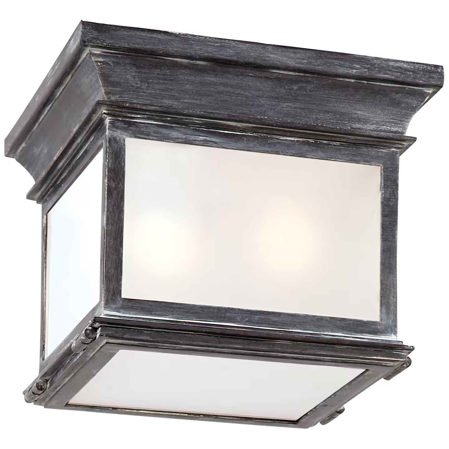 Club Square Flush Mount Weathered Zinc