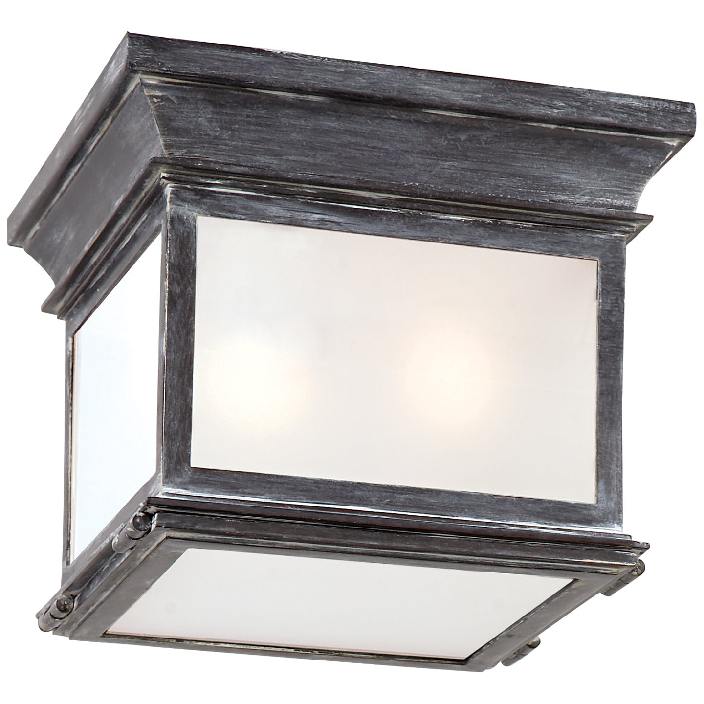 Club Square Flush Mount Weathered Zinc