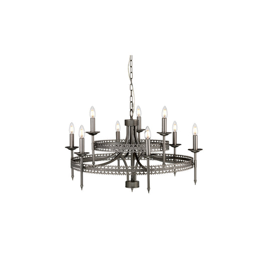 Crown 9-Light Chandelier Iron Gate