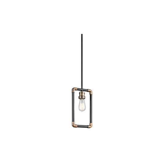 Imahn 1-Light Mini Pendant Black & Natural Brass