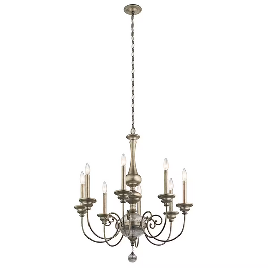 Rosalie 8-Light Chandelier Sterling Gold