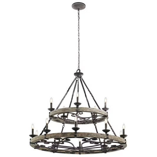 Taulbee 15-Light Chandelier Weathered Zinc