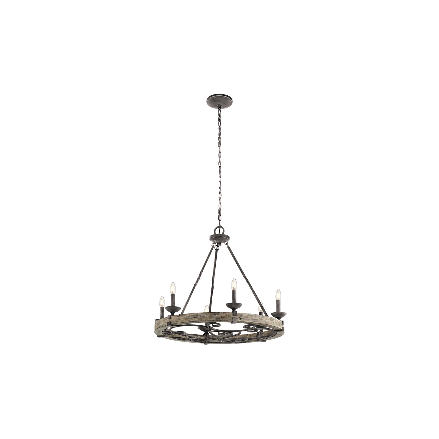 Taulbee 6-Light Chandelier Weathered Zinc
