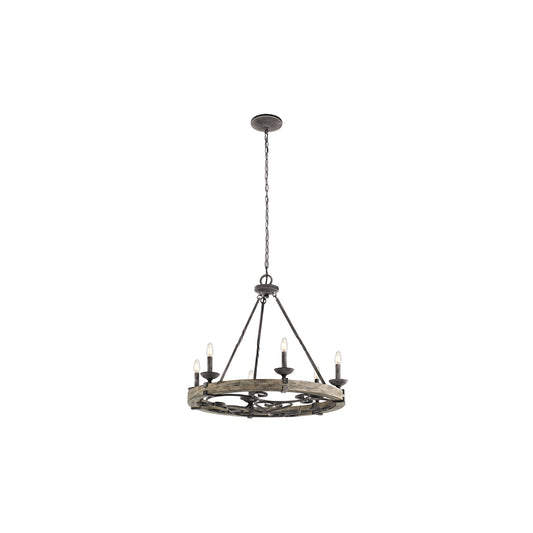 Taulbee 6-Light Chandelier Weathered Zinc