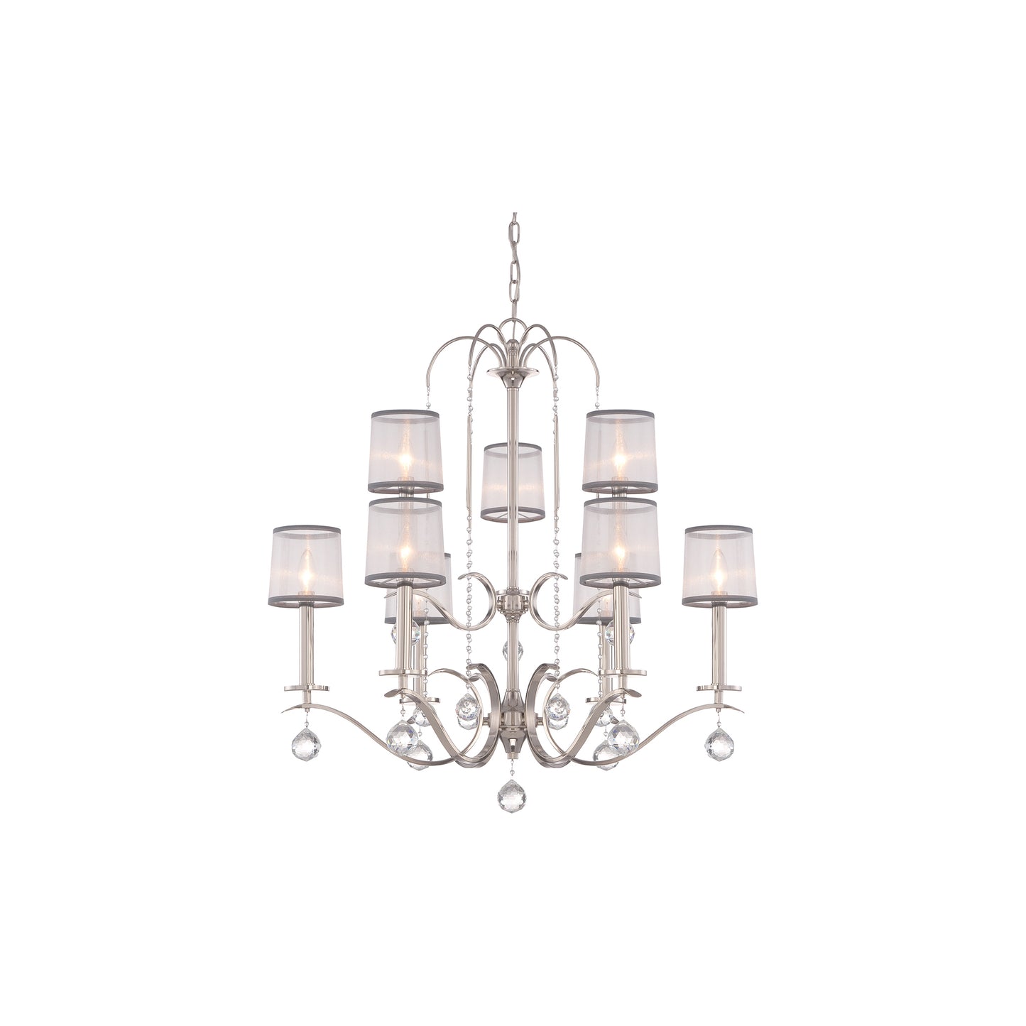 Whitney 9-Light Two-Tier Chandelier Imperial Silver