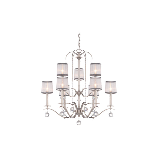 Whitney 9-Light Two-Tier Chandelier Imperial Silver