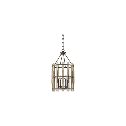 Wood Hollow 4-Light Pendant Rustic Black