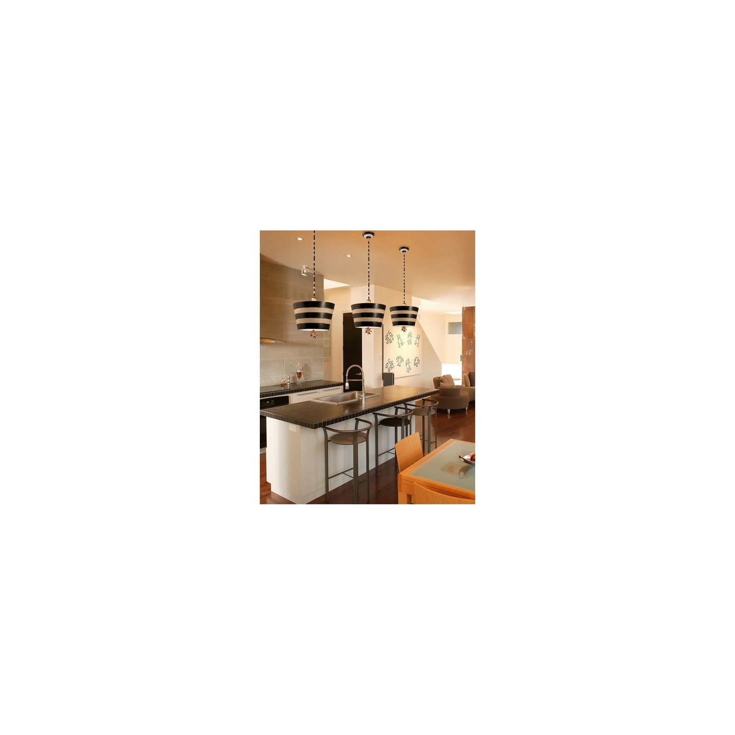 South Beach 1-Light Pendant Black & White