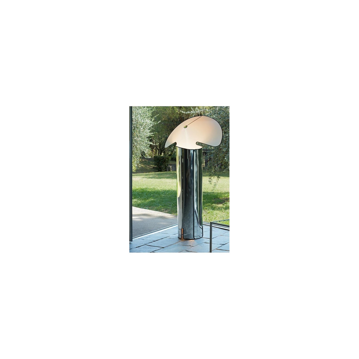 Chiara LED Floor Lamp Stainless Steel & Black Edge