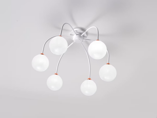 Dots P6 Ceiling Light with White Glass