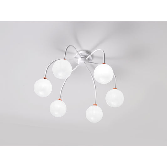 Dots P6 Ceiling Light with White Glass