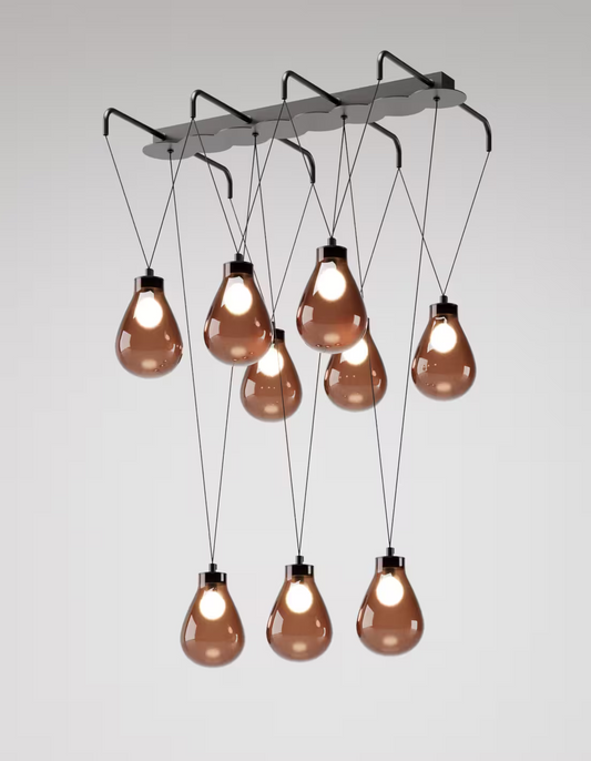 Rain 9-Light Pendant Matt Black