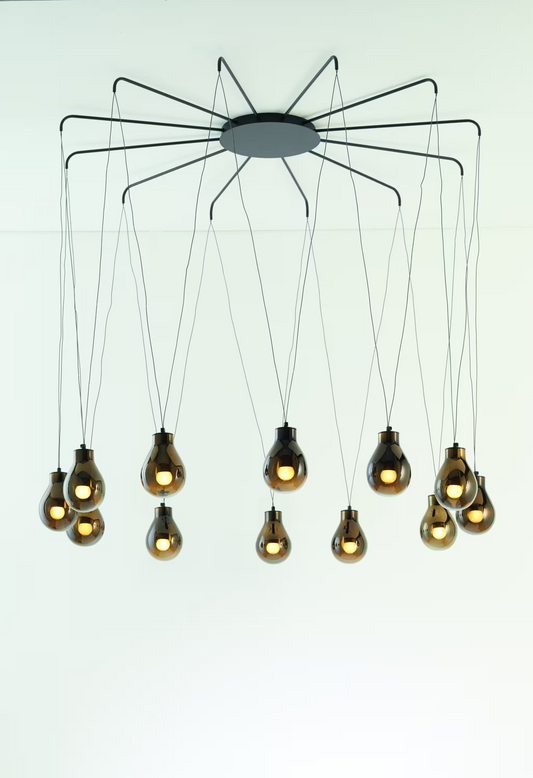 Rain 12-Light Pendant Matt Black