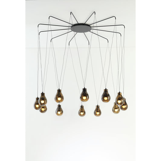 Rain 12-Light Pendant Matt Black