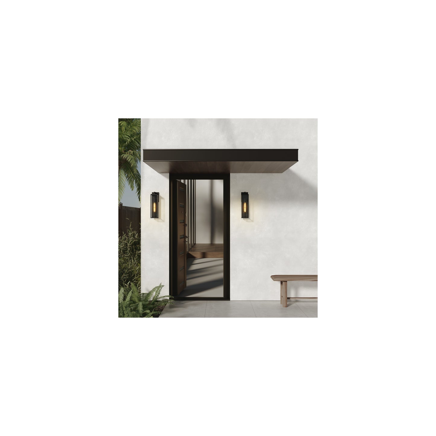 Harvard Lantern Wall Light Textured Black