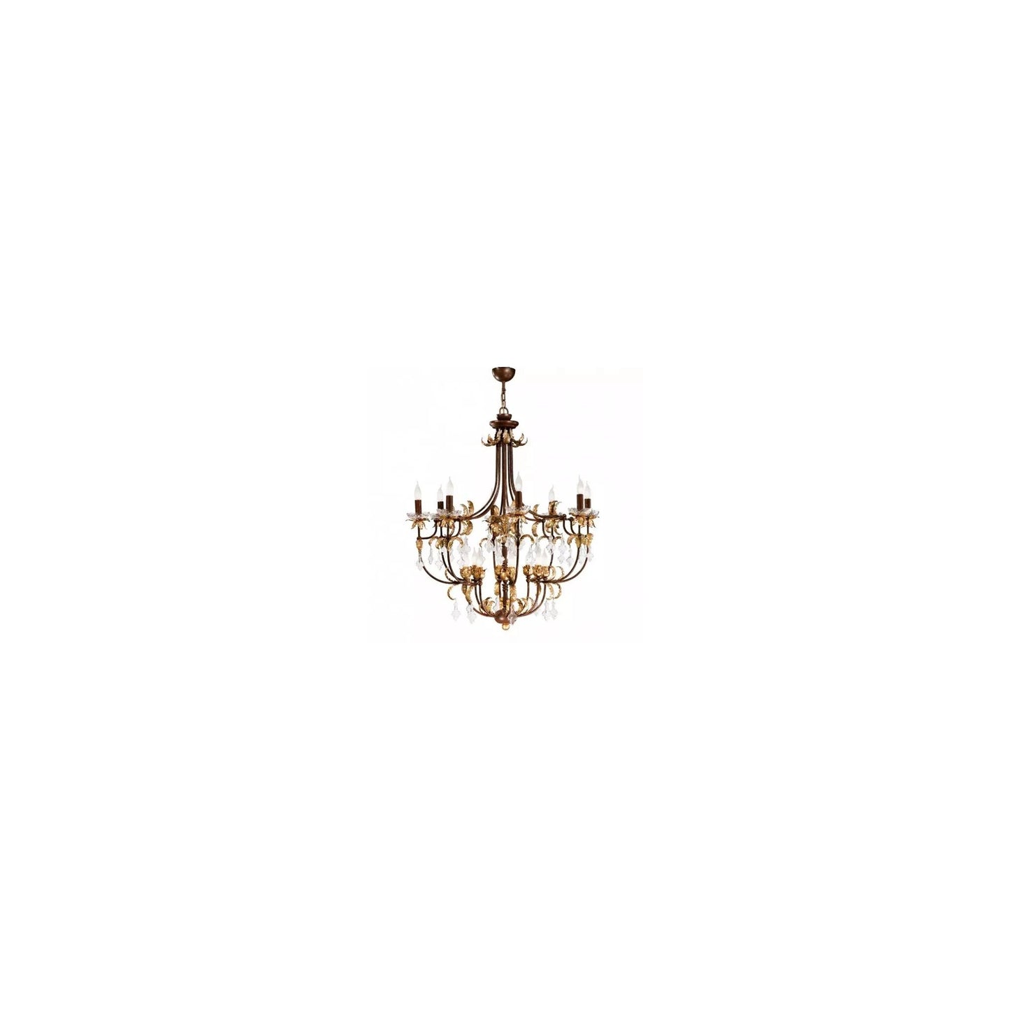 Luna 16-Light Chandelier with Gold Leaf Details