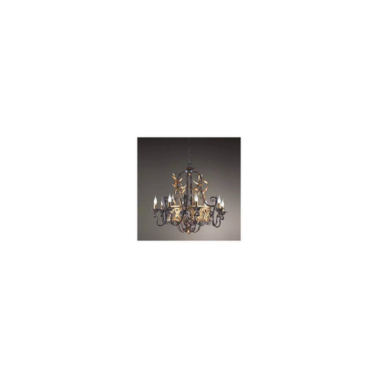 Fiamme 8-Light Chandelier with Gold Leaf Details