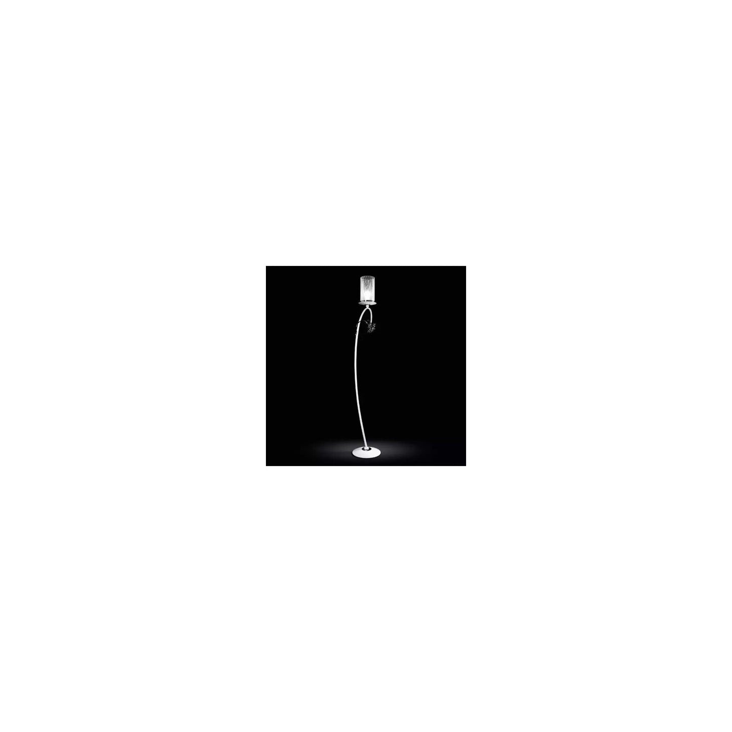 Virgola Floor Lamp Glossy White with Chrome Details