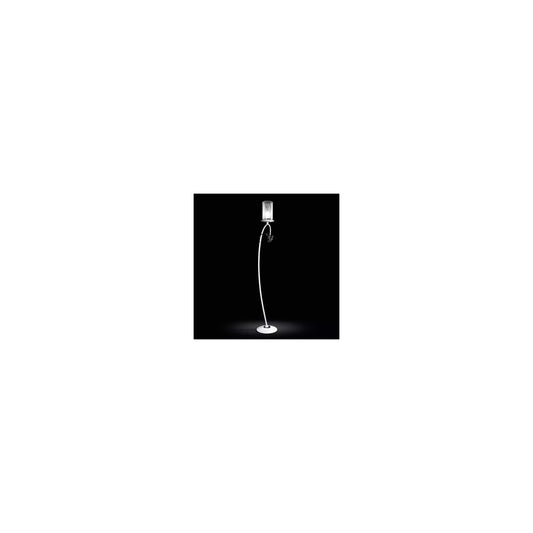 Virgola Floor Lamp Glossy White with Chrome Details