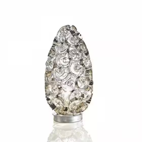 Blown Table Lamp Glossy Nickel with Brushed Details