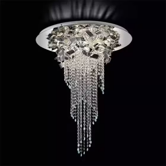 Niagara Small Ceiling Light Glossy Silver with Brushed Details